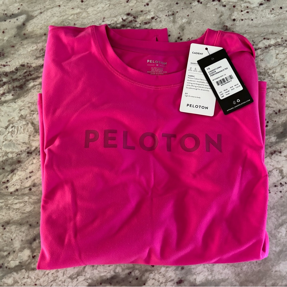 Peloton Bright Pink Workout long sleeve shirt